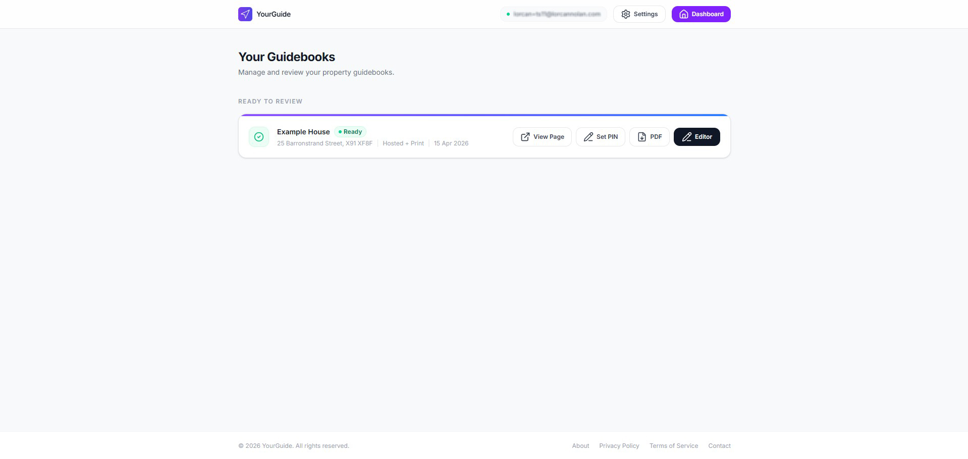 Hosted dashboard view